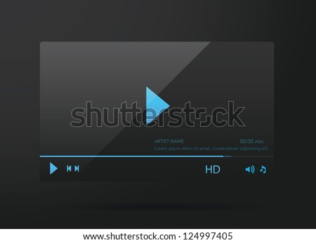 Vector glossy audio video player Vector glossy audio video player