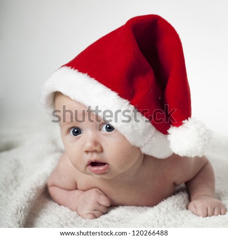 baby dressed as santa clause
