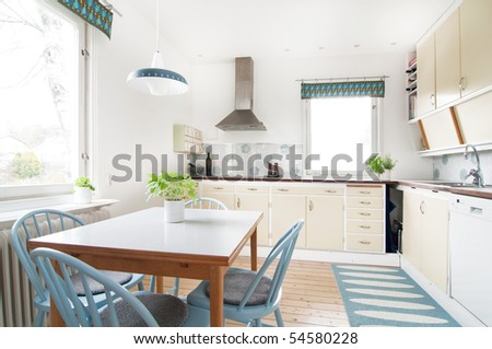 modern kitchen with 1950 retro feeling