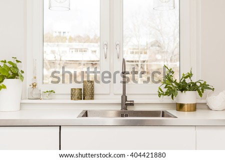 detail of a fancy kitchen sink