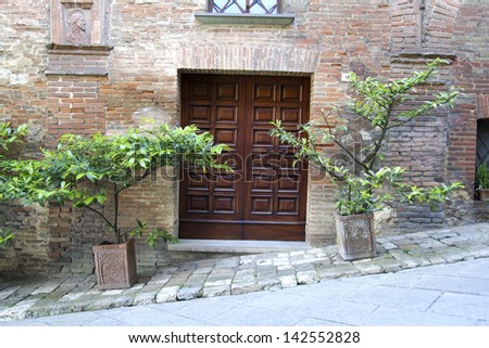 Big door in Montepulciano, Italy.