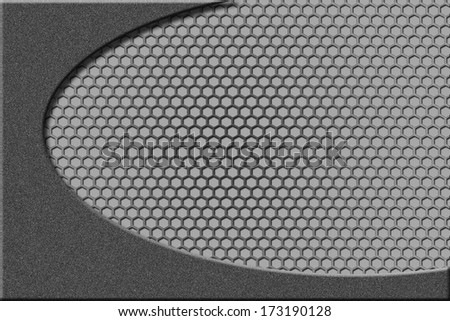Perforated metal surface with metal frame. metalic background