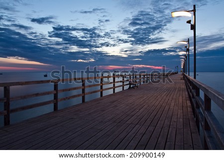 Amazing sunrise at the beach, Machalinki Poland, seaside landscape