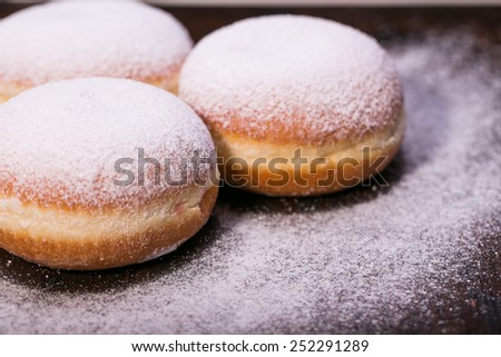 Fresh donuts. Shrove Tuesday. fat Thursday. homemade doughnuts
