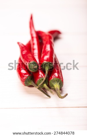 red chili pepper on wooden background