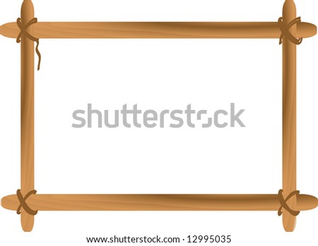 Vector wooden frame - dark shade - stock vector