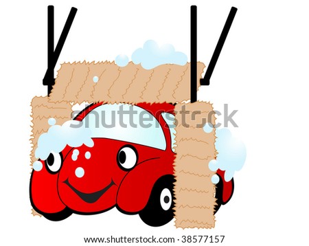 cartoon car wash. cartoon car wash clip art. stock vector : Cartoon car