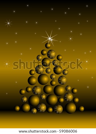 Abstract christmas tree - vector illustration