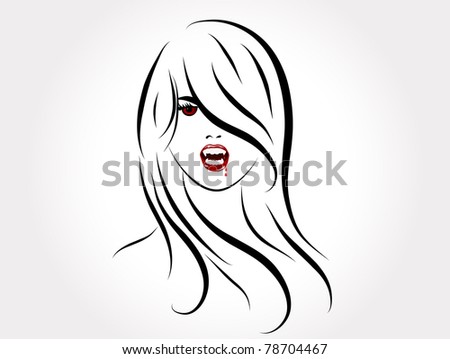 Face of the sexy vampire lady