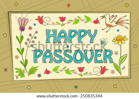 Passover Sign Floral banner with happy Passover text in the center and a decorative background Eps10 Passover Sign Floral banner with happy Passover text in the center and a decorative background Eps10