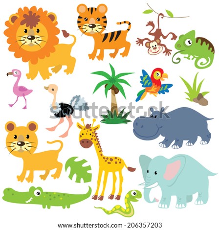Jungle animals vector illustration Jungle animals vector illustration