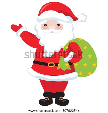 Santa Claus Vector Cartoon Illustration - 507622546 : Shutterstock