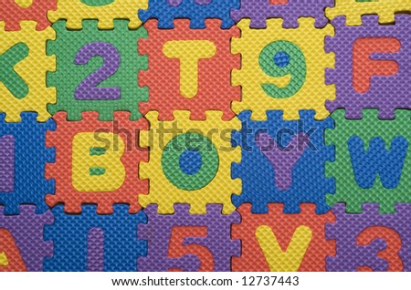 Letters and numbers puzzle texture