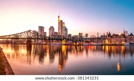 Frankfurt am Main, Skyline, Eiserner Steg