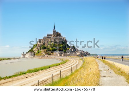 The road to Saint Michael\'s Mount, France
