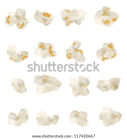 Set of popcorn vector object Set of popcorn vector object