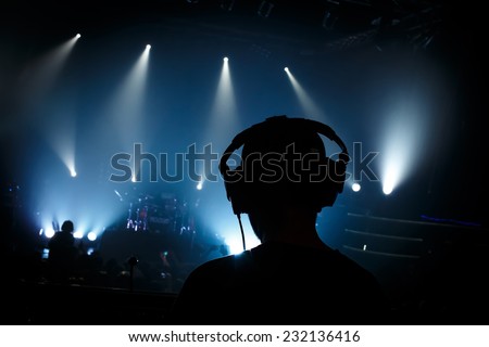 Sound manager on rock concert