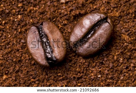 coffee beans on background ground coffee