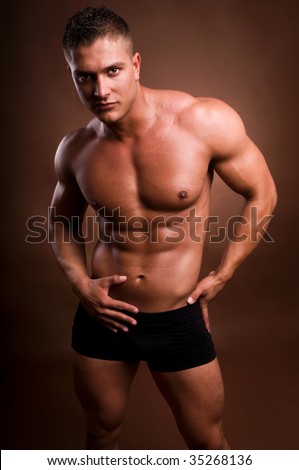 stock photo Portrait of young bodybuilder man