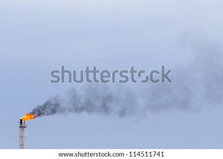 Flame on rigs in the gulf of thailand
