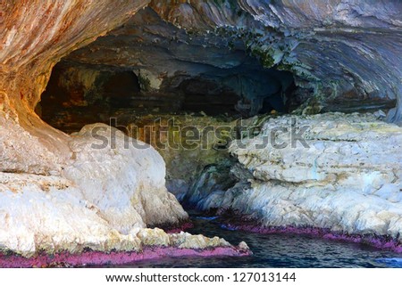 capri cave in the mediterranean sea, italy