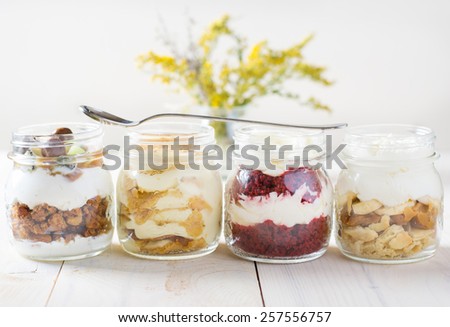 Cakes in a glass jars