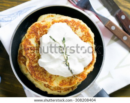 potato pancakes in a pan