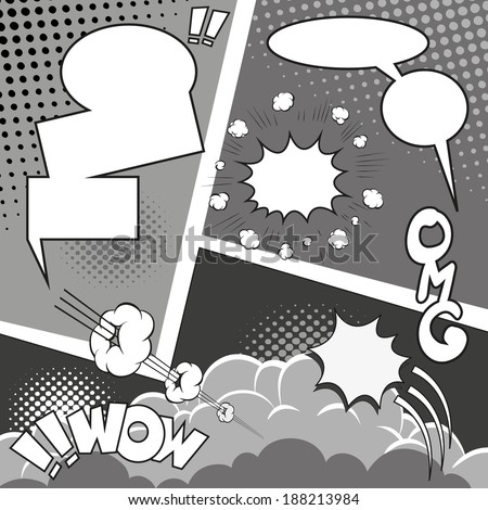 Comic Speech Bubbles on a comic strip background vector illustration Comic Speech Bubbles on a comic strip background vector illustration