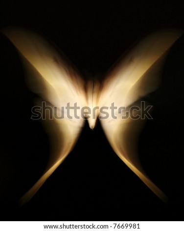 Abstract of yellow butterfly with zoom effect
