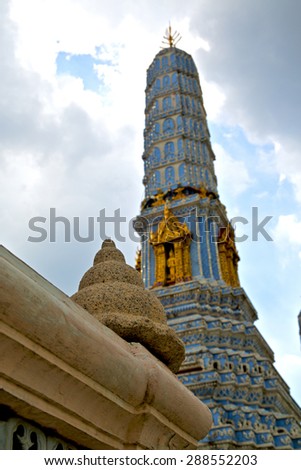 bangkok in   temple  thailand abstract cross colors roof  wat  palaces   asia sky   and  colors religion mosaic rain