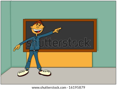 teacher and blackboard