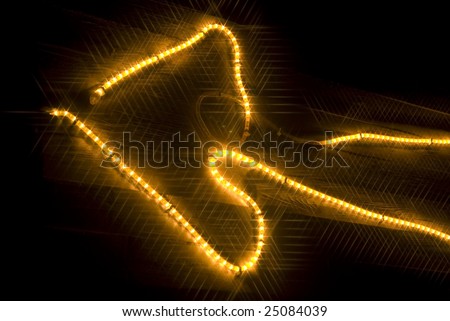 Left arrow - light projection - stars pointing to the right