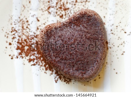 Chocolate fondant lava cake , soft centred chocolate pudding