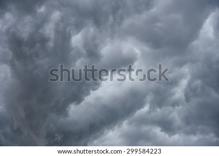 Background of storm rain clouds before a thunder-storm. Monsoon season Kerala India