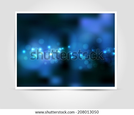 Lights banner on blue background bokeh effect. Rastre imase