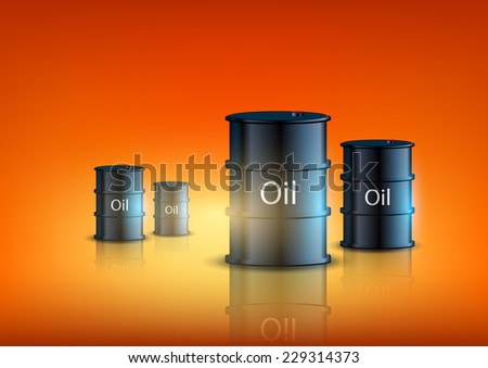barrels of fuel on an orange background
