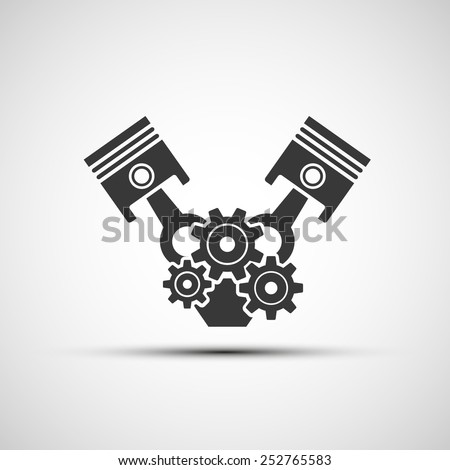 Vector Icon Of Automotive Engine - 252765583 : Shutterstock