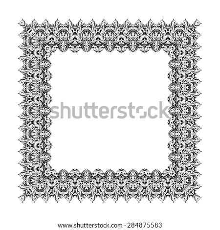 Patterned frame isolated on white background