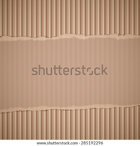 Texture of torn corrugated cardboard. Stock Image background.