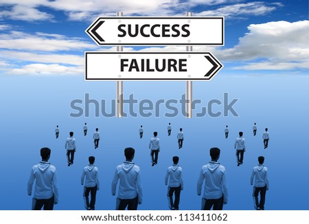 Concept illustrating the choices of success or failure.