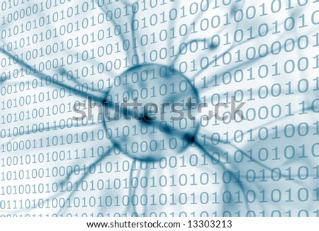 Conceptual image representing internet communications - in blue