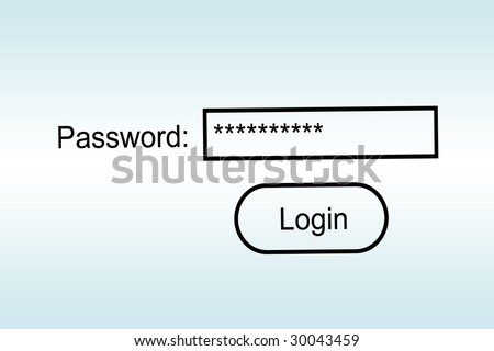 Simple internet password concept over white background