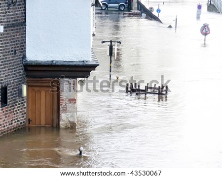 View of River Ouse floods in York