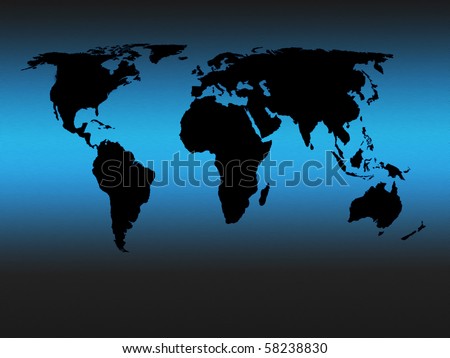 Black outline world map