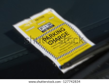 Close of of UK parking ticket with zoom effect