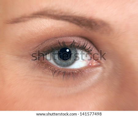 Closeup of woman\'s eye with zoom effect.