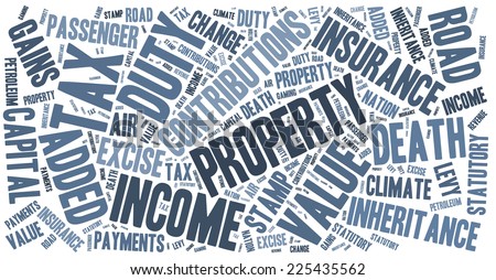Collection of words referring to taxes in the UK.