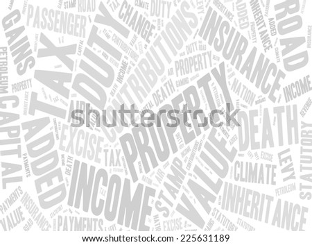 Collection of words referring to taxes in the UK.