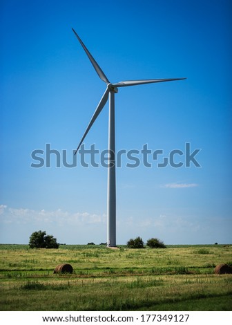 Windmills for Renewable Electrical Energy, Wind Farm Utility, Green Electric Power Generation