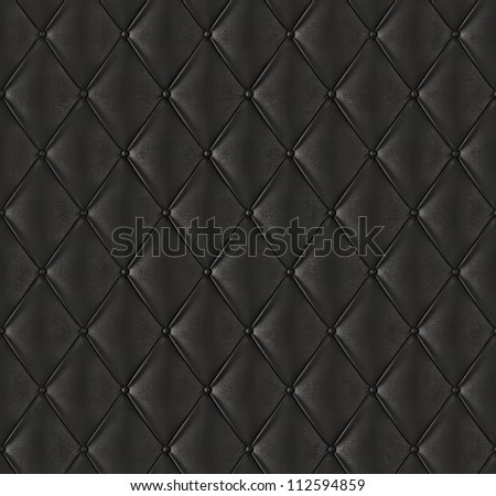 Black quilted leather tiled texture